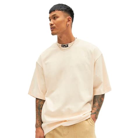 Buy Edge8 Mens Drop Shoulder Oversized Edge T Shirt Xxl Wht Blk Pure