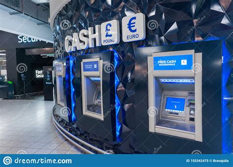 Atm For Cash And Currency In An Airport Terminal Editorial Image