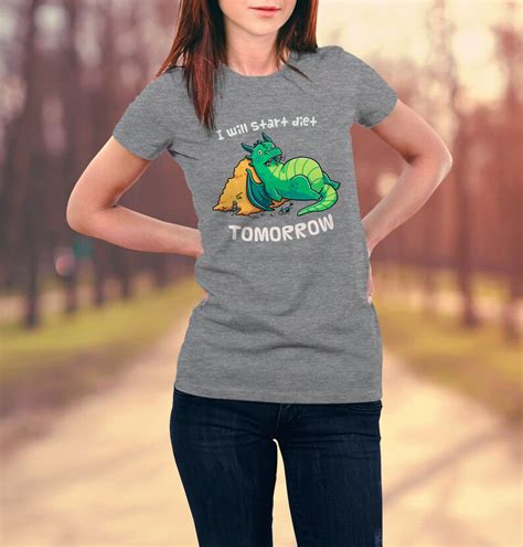I Will Start Diet Tomorrow T Shirt Cute And Funny Dragon Etsy