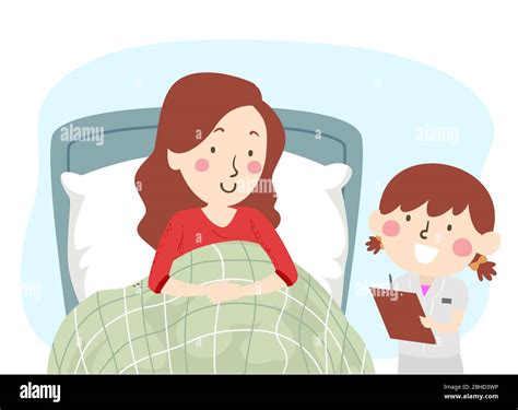 Ilustración De Una Niña Jugando A La Enfermera Y Sosteniendo Un
