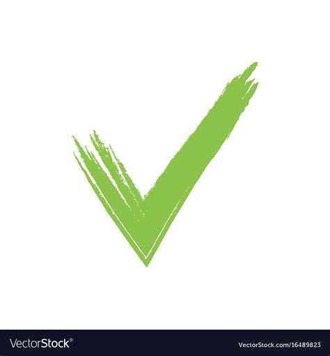 Hand Drawn Green Grunge Check Mark Royalty Free Vector Image