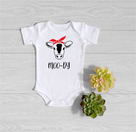Cow Baby Onesie Moo Dy Baby Farm Onesie Country Baby Etsy
