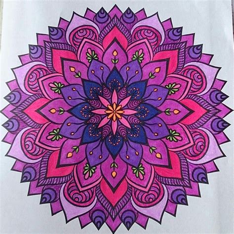 Mandala Colored With Gel Pens And Sharpie Markersby Judy Soto