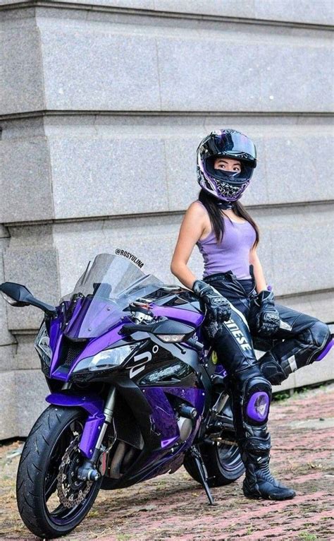 Motorcycle Zebra Motocross Racing Girl Lady Biker Bikes Girls