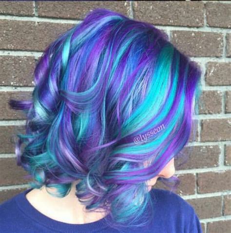 Blue Purple Dyed Hair Hair Color Purple Hair Color Unique Bright Hair