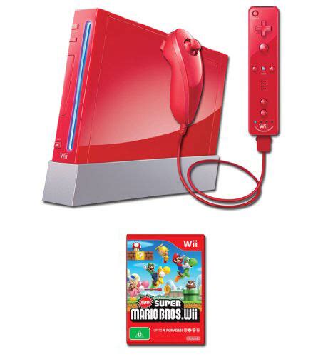 Nintendo Wii New Super Mario Bros Pack 512mb Red Console For Sale