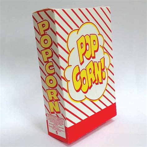 Retro Popcorn Box Vintage Closed Top Treat Boxes 6 Ct Sale