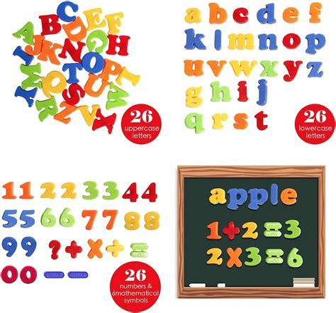 Wooden Magnetic Numbers Letters Alphabet Abcs Fun Bright Colorful