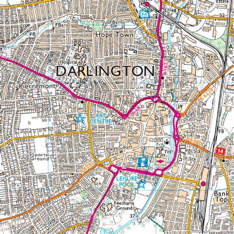 Os Map Of Darlington And Richmond Explorer 304 Map Ordnance Survey Shop
