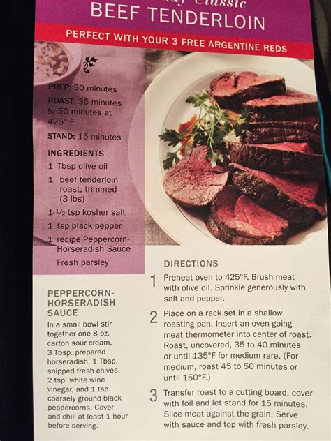 A whole beef tenderloin is actually the same cut of meat as a filet. Beef Tenderloin with Peppercorn Horseradish Sauce (With ...