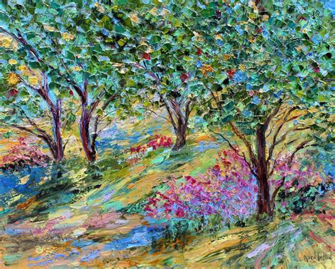Trees Spring Color Painting Landscape Painting Original Oil On