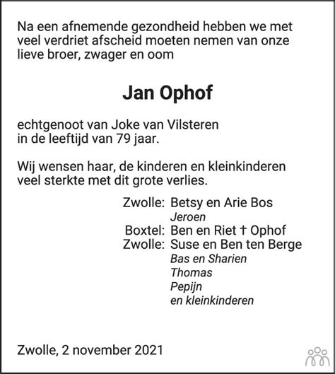 Jan Johannes Gerhardus Maria Ophof Ophof 02 11 2021