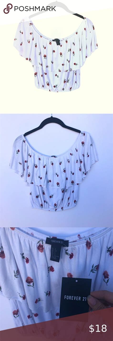 Nwt Forever 21 Red And White Floral Crop Top In 2020 Floral Crop Tops Crop Tops Forever 21 Red