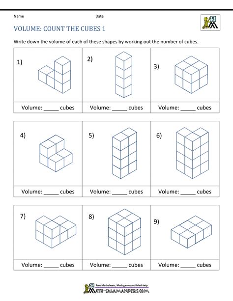 Volume Worksheet For 3rd Grade Volume Worksheet Have Fun Teaching