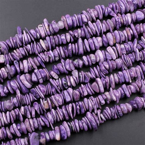 Natural Russian Purple Charoite Rounded Disc Beads Freeform Etsy