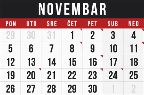 Novembarski Kalendar