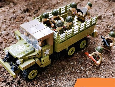 Ww2 American Army Transport Truck Compatible Lego American Military Set