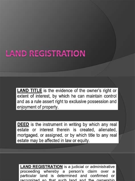 Land Registration Title Property Deed