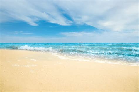 Sea Waves Rolling On Sandy Beach Summer Vacation Stock Photo Image