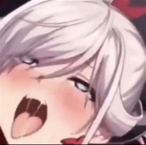LF Color Source White Hair Blushing Ahegao Drool Lidded Eyes Tongue Out Animated