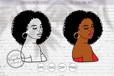 Afro Woman SVG Cut Files Black Diva SVG Gráfico por Orange Brush
