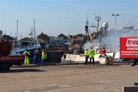 Hm Coastguards At Work Fishing Boat Fire Peterhead Harbour Flickr