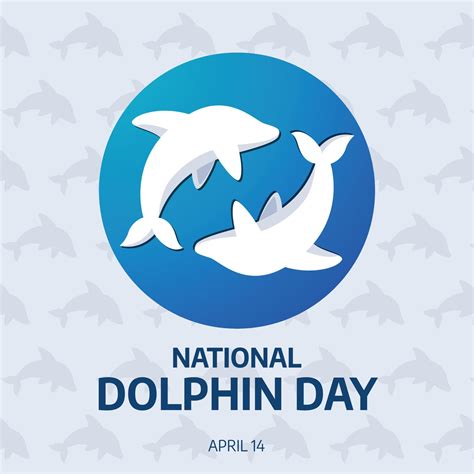 National Dolphin Day Dolphin Day Greeting Vector Design Flat