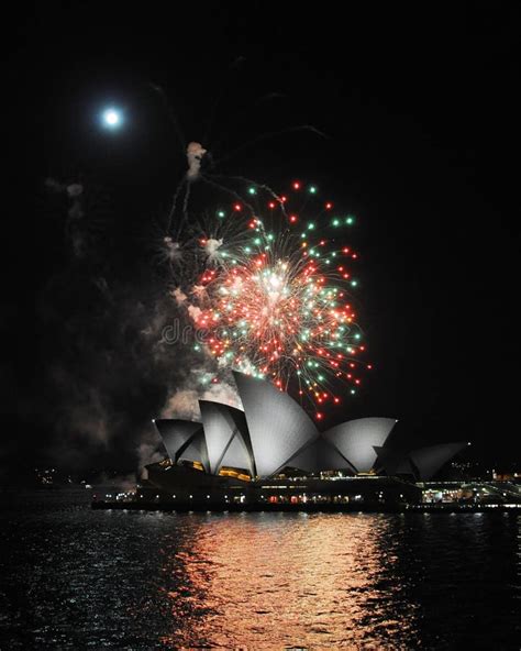 Sydney Harbour Bridge Fireworks Opera House Australia Editorial Image