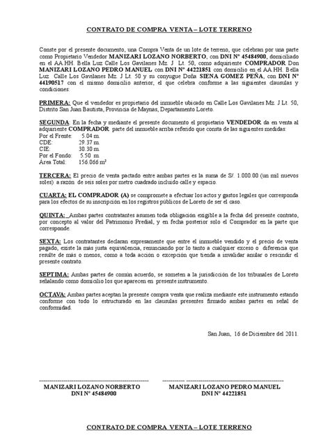 Contrato De Compra Venta 1doc Derecho Civil Sistema Jurídico