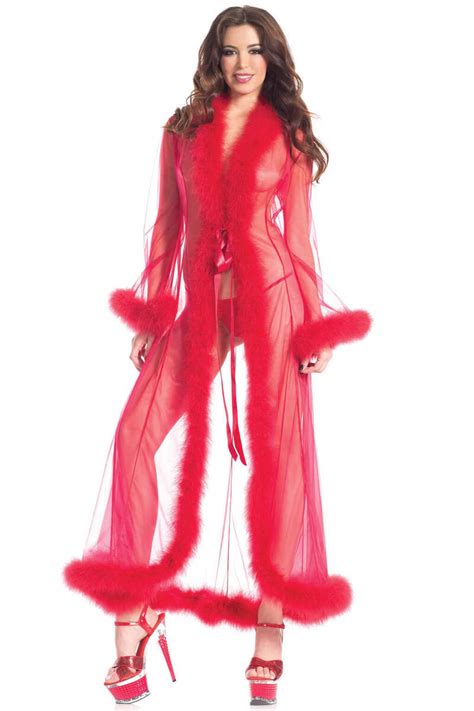 Marabou Sheer Robe By Be Wicked