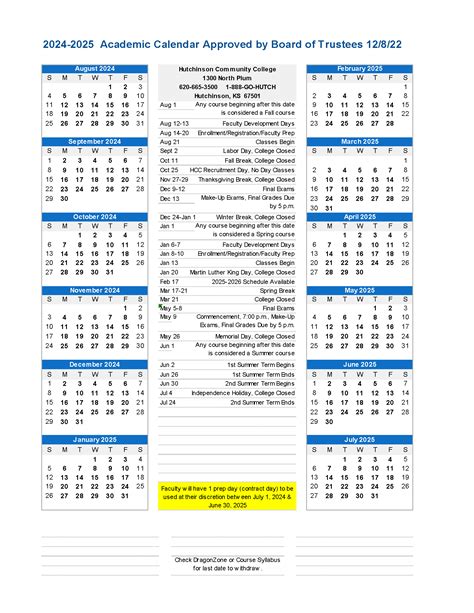 Academic Calendar 2024 2025