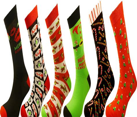 Mens Christmas Fun Socks 6 Pack Uk 7 11 Eur 39 45 Clothing