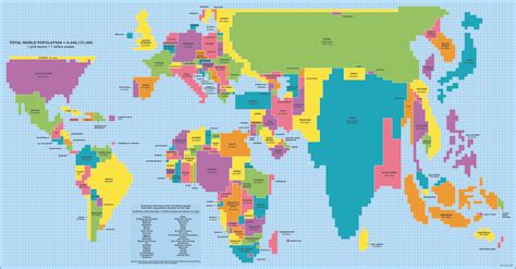 World Map Adjusted For Population Size Maps On The Web