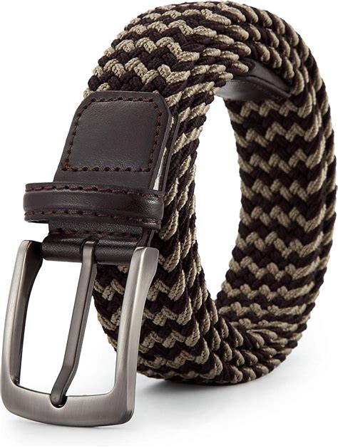 Woven Elastic Braided Belt For Men Fabric Stretch Casual Belts Zinc