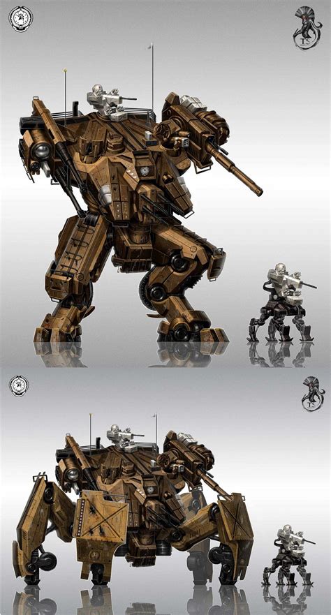 Walker Tanks By Sttheo On Deviantart Mech Robot Concept Art Robots