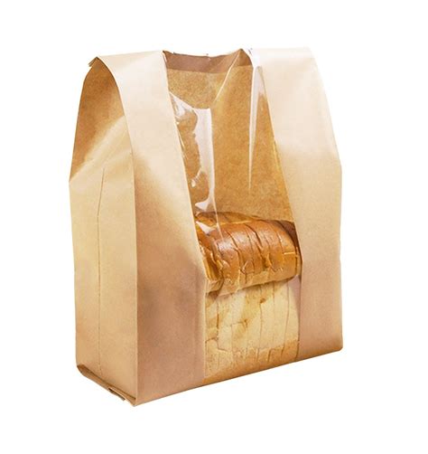 Buy Kraft Paper Baking Bags Toast Bread Bags Window Anti Oil Kraft