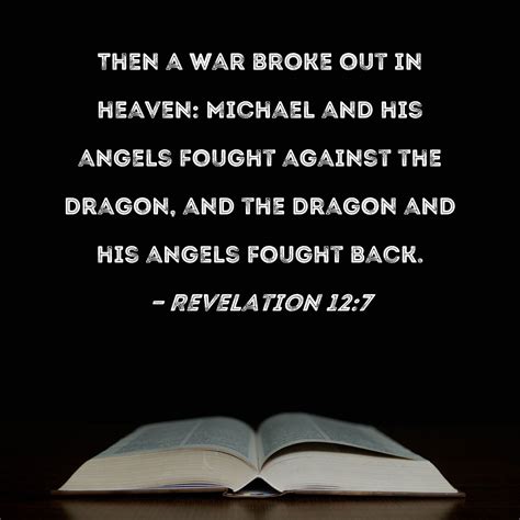 Revelation 127 Then A War Broke Out In Heaven Michael And His Angels