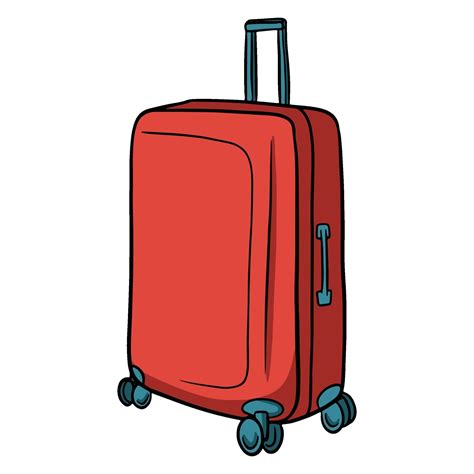 Suitcase For Traveling On Wheels In A Cartoon Style 2253761 Vector