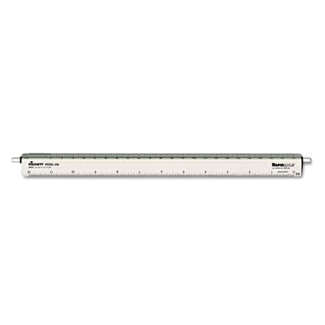 Adjustable Triangular Scale Aluminum Architects Ruler 12 Long Silver