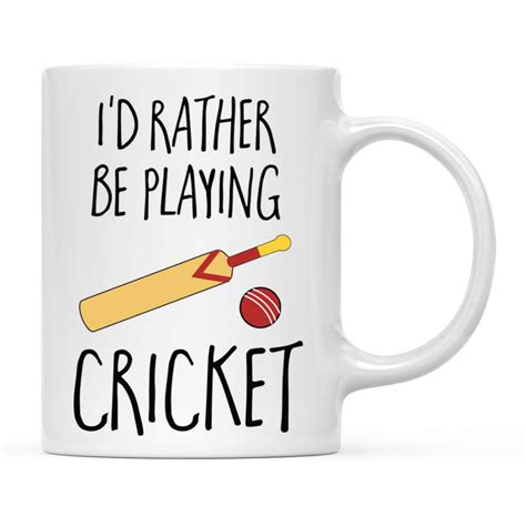 Amazon Com Andaz Press Cricket Fan 11oz Coffee Mug Gift I D Rather