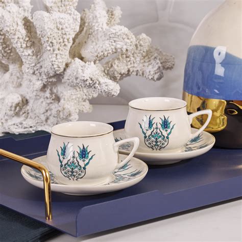 Coffret de tasses à expresso moka Karaca İznik New Form en porcelaine