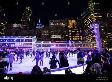 Ice Skating Rinks At Bryant Park In New York City Stock Photo Alamy