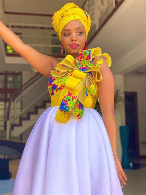 Bright Colorful Tsonga Traditional Wedding Dress With Doek Sunika
