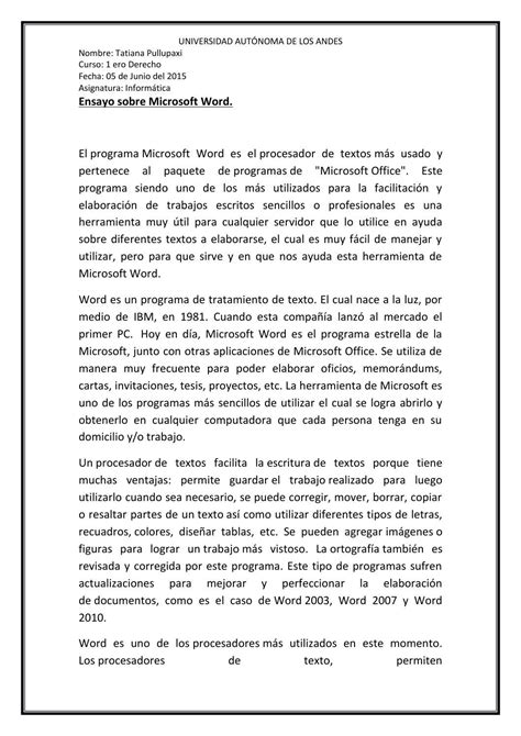 Ensayo Sobre Microsoft Word By Tatianapullupaxi Issuu