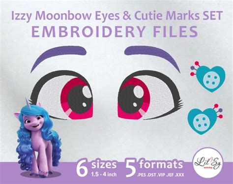 Izzy Moonbow Eyes And Cutie Marks Set Embroidery Machine Design Etsy