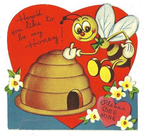 57 Best Vintage Valentine Cards Bees And Bugs Images On Pinterest