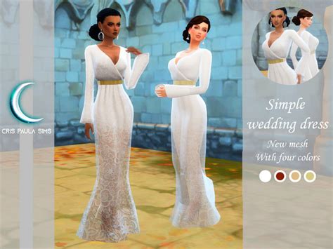 Simple Wedding Dress By Cris Paula Sims At Tsr Sims 4 Updates