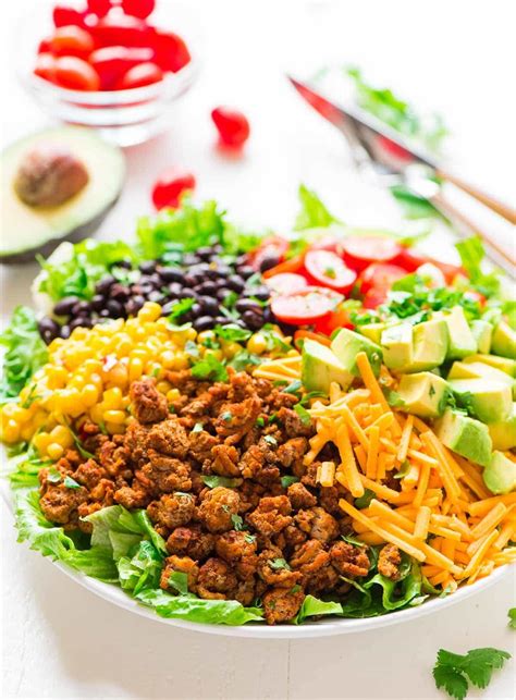Skinny Taco Salad With Ground Turkey And Avocado