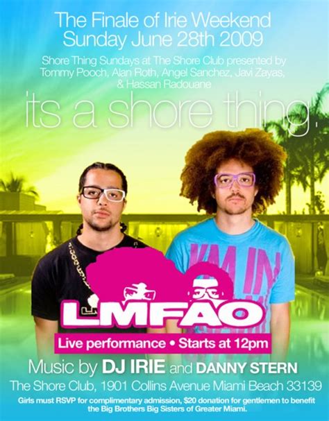 Live Performance By Lmfao And Irie Weekend Finale At The Shore Club It
