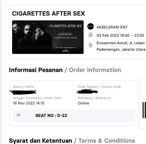 Tickets Cigarettes After Sex Tribune B Tiket And Voucher Tiket Acara Di Carousell